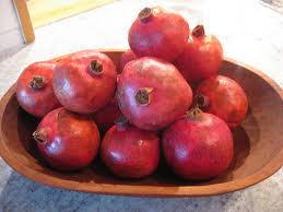 Pomegranates in tray
